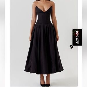 Elegant black tie dress Dior Silhouette , size S